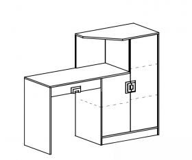 Schreibtisch mit Kommode Nicki