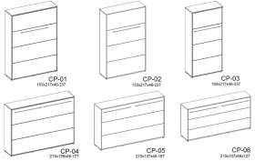 Schrankbett Wandbett CP02 vertikal 120x200