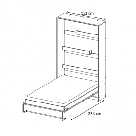 Schrankbett Wandbett vertikal VB 140x200