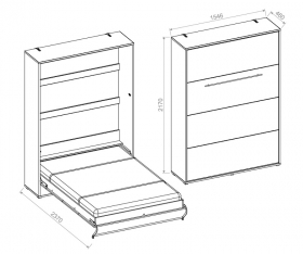 Schrankbett Wandbett CP178 vertikal 140x200