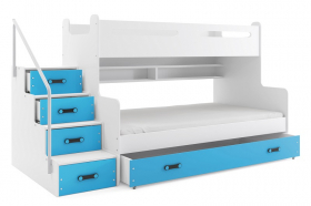 Hochbett Roxy wei-blau fr 2 Personen