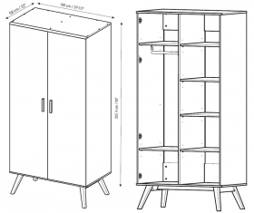 Schrank 2-trig Nicole