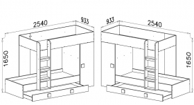 Hochbett mit Schrank Telly 2 wei hochglanz