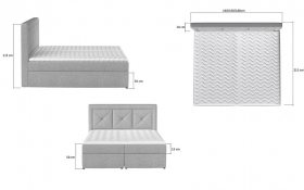 Boxspringbett Ines mit 2 Bettkasten