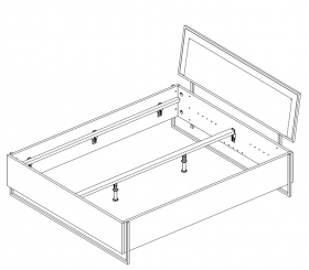 Bett 200 x 140/160/180 Lotos hell