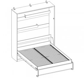 Schrankbett Wandbett vertikal MD 160x200