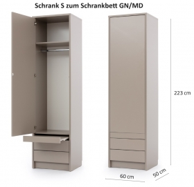 Schrankbett vertikal MD 160x200 mit 2 Schrnken