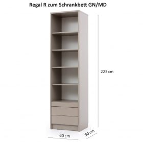 Schrank 1-trig W/P/S/R zum Schrankbett GN/MD