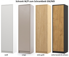 Schrank 1-trig W/P/S/R zum Schrankbett GN/MD