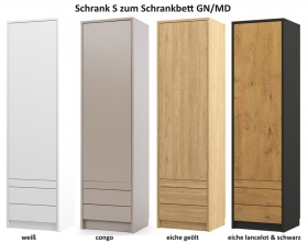 Schrank 1-trig W/P/S/R zum Schrankbett GN/MD