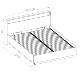 Bett 200 x 160/180 Quinn