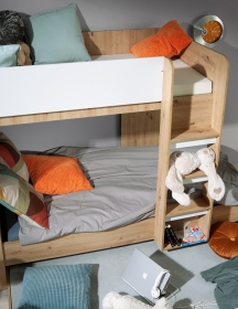 Hochbett mit Schrank Sam 2 eiche-wei