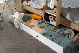 Hochbett mit Schrank Sam 2 eiche-schwarz