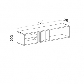 Wandregal 140 mit Fchern Alanis
